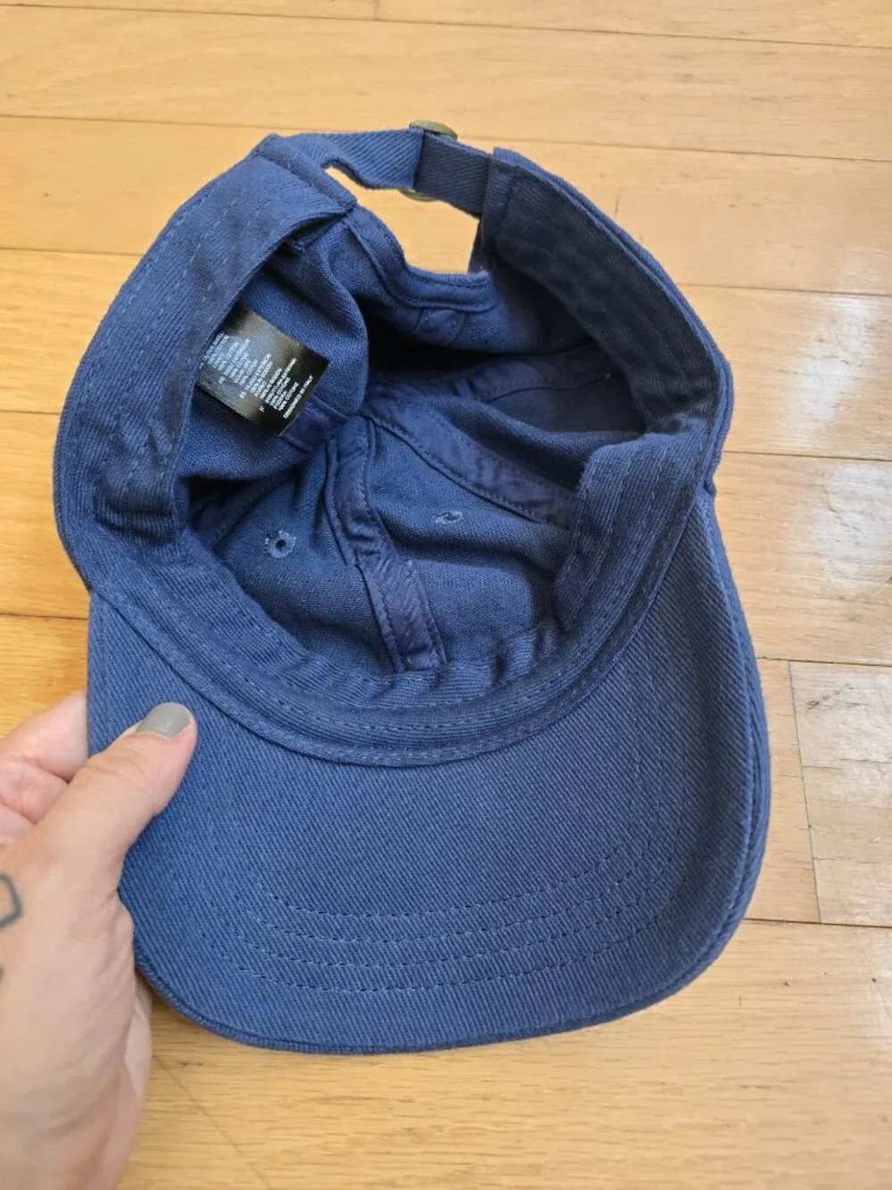 Brandy Melville | Navy Blue Plain Minimalist Cotton Strapback Baseball Cap